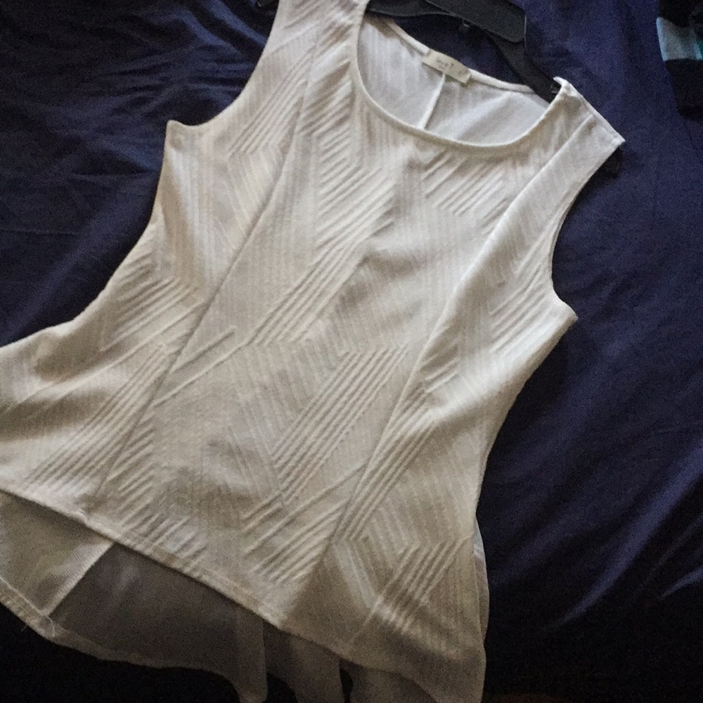 Large white textured dress shirt